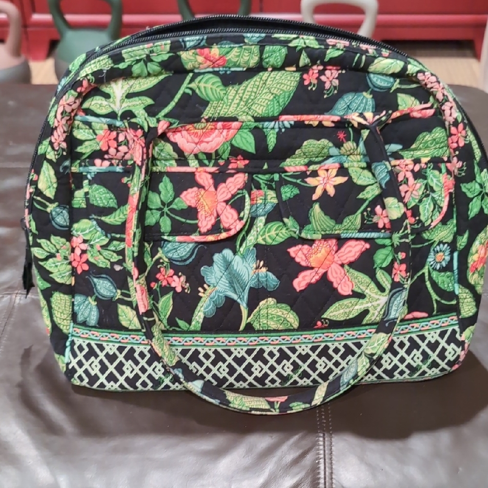 Floral Black and Green Women's Bag